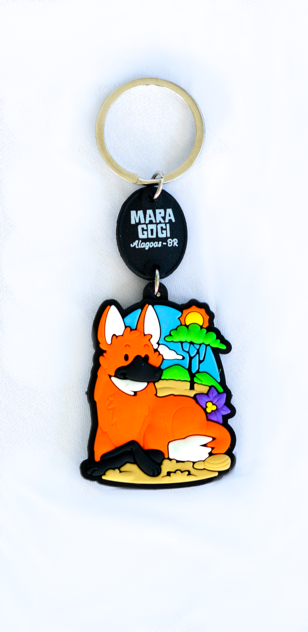 Chaveiro borracha lobo guará